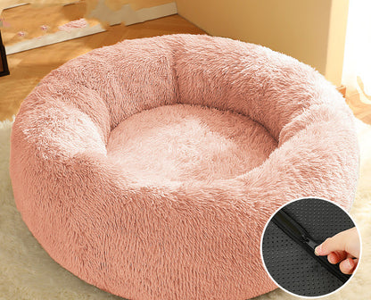 Warm Plush Pet Nest Round Fashion Pets Gym From House Pink 2XL