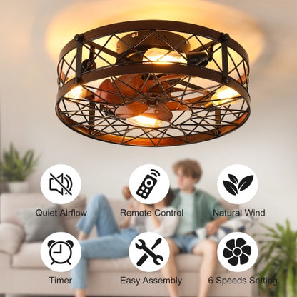 Cage Ceiling Fan With Light Black Recessed Ceiling Fan Light