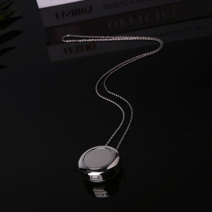 Wearable portable negative ion air purifier Necklace wear purifying pendant gift Jewelry dealsniper-net Silver