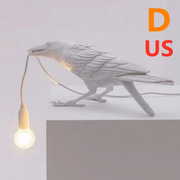 Creative Auspicious Bird Resin Wall Lamp Decoration Home Decor dealsniper-net White D US