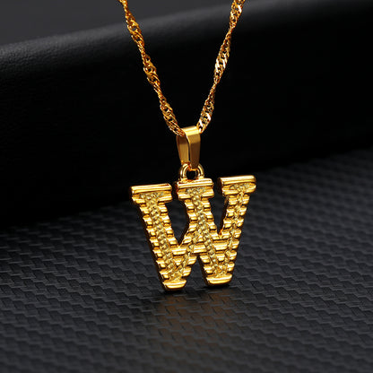 26 letters gold-plated pendant necklace Jewelry dealsniper-net W