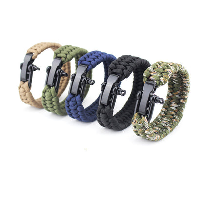 Seven-core umbrella rope braided U-shaped steel buckle bracelet Jewelry dealsniper-net