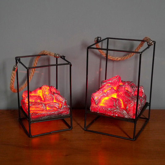 LED Flame Light Home Simulated Charcoal Fireplace Lamp Home Decor Gym From House