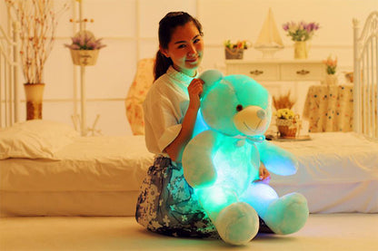 Creative Light Up LED Teddy Bear Stuffed Animals Plush Toy Kids dealsniper-net Blue 75CM