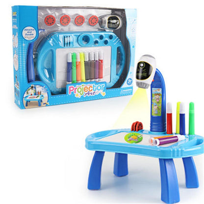 New children's projection painting table Beauty dealsniper-net Blue