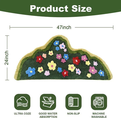 Cute Green Moss Bathroom Runner Rug Long Rectangular Boho House Gym From House