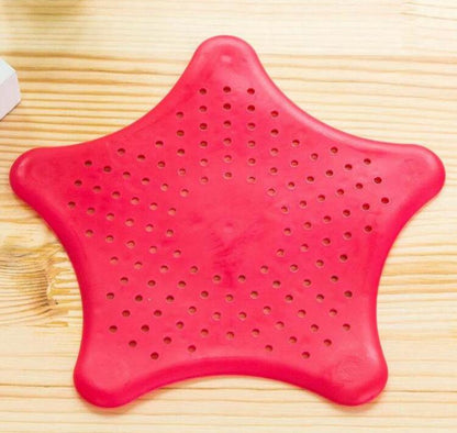 Five-pointed Star Kitchen Sink Anti-clogging Silicone Floor Drain Kitchen DealSniper.net Red 1 pcs