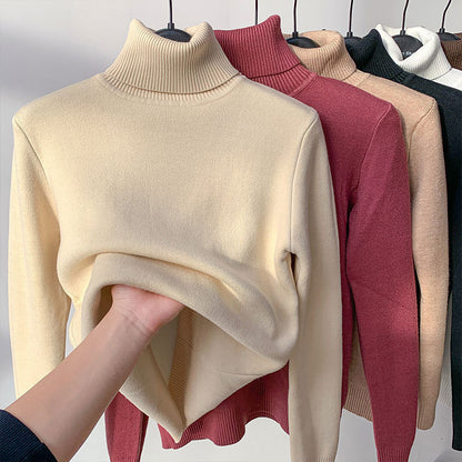 Turtle Neck Winter Sweater Women Elegant Women dealsniper-net Apricot L