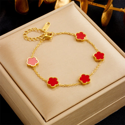 Small Fresh And Lovely Green Drop Gum Flower Jewelry Gym From House Red 1PCS