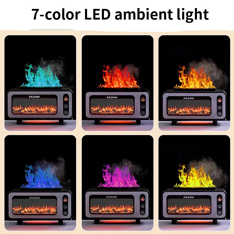 New Design Ultrasonic Flame Humidifier Simulated Fireplace House DealSniper.net