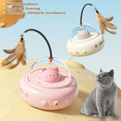 Smart Teaser Cat Toy Electric UFO Cat Teaser Stick With Bell Training Pets Gym From House