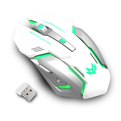 Wireless Charging Silent Gaming Mouse Machinery Electronics dealsniper-net White