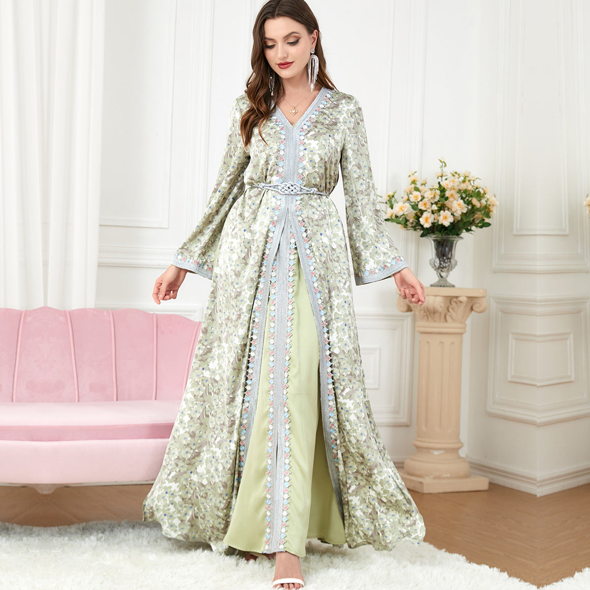 Women's Fashion Patchwork Suit Dress Women dealsniper-net Light Green 2XL