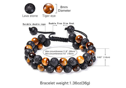 Tiger Eye Couple Bracelets Matte Black Agate Beads Bracelet Jewelry dealsniper-net