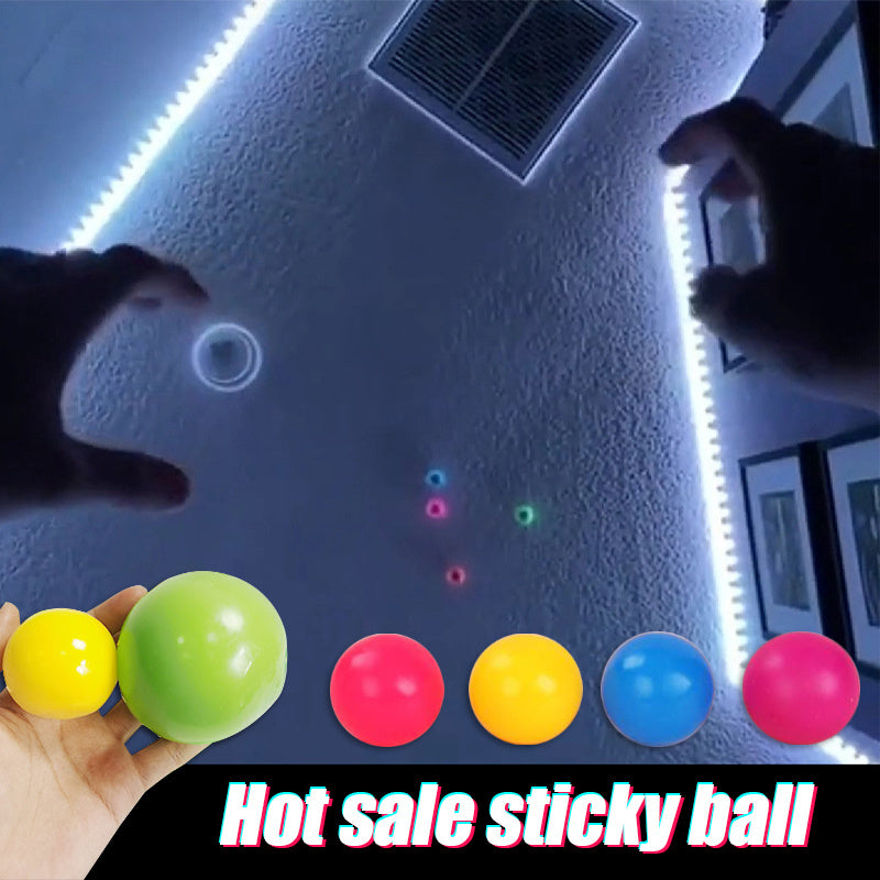Stick Wall Ball Stress Relief Toys Sticky Squash Ball Kids DealSniper.net