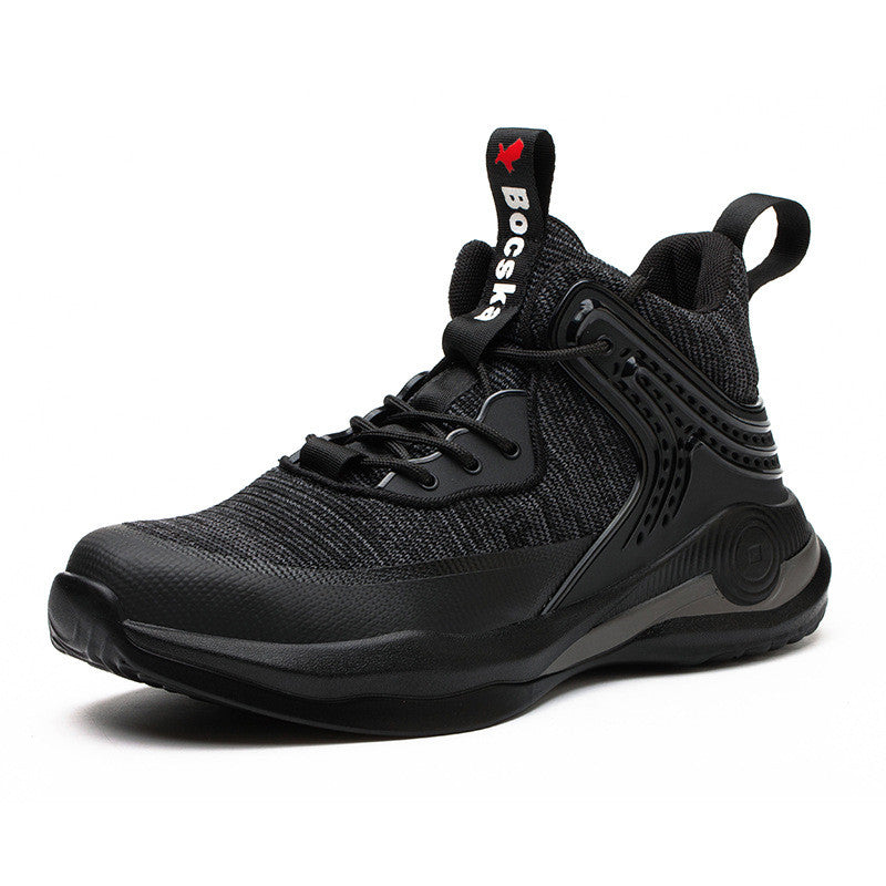 High-top Safety Shoes Construction Protective Footwear Men Steel Toe Shoes Breathable Hiking Boots Puncture Proof Work Boots Men DealSniper.net FZ 63 Grey 37