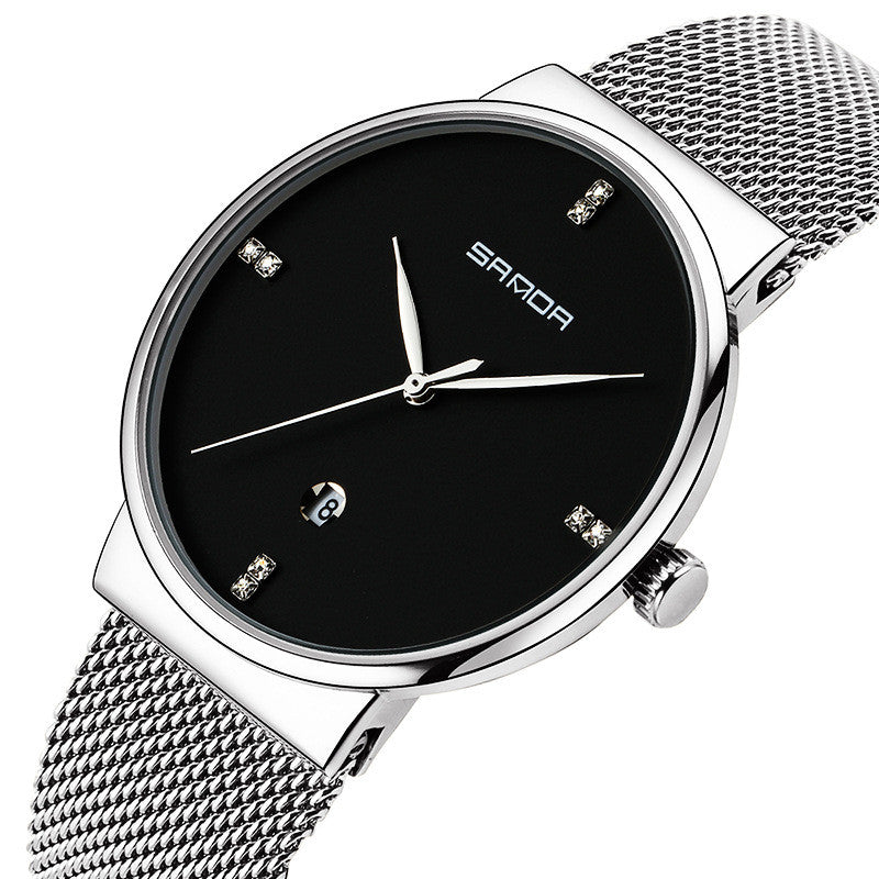 Men's watch mesh belt waterproof quartz watch Men DealSniper.net