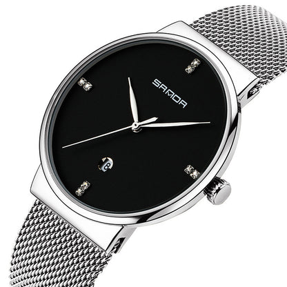 Men's watch mesh belt waterproof quartz watch Men DealSniper.net