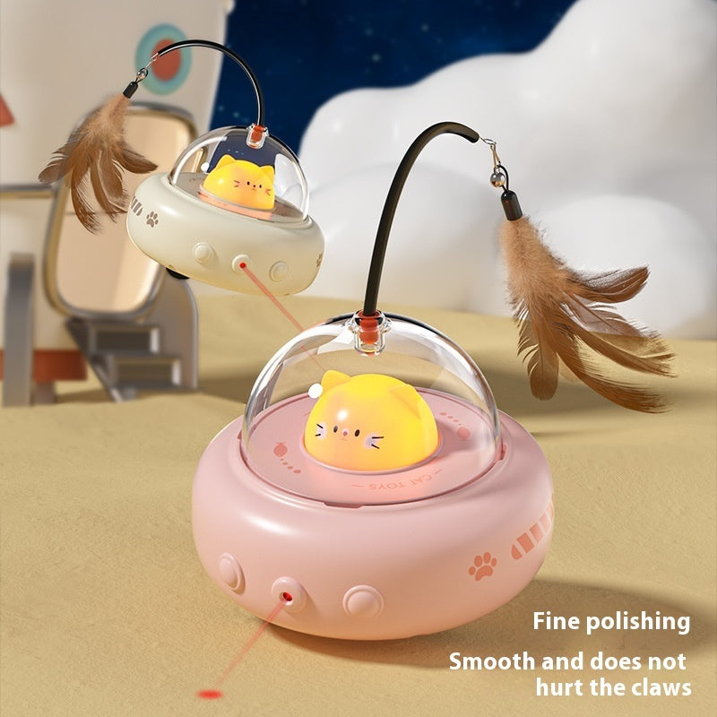 Smart Teaser Cat Toy Electric UFO Cat Teaser Stick With Bell Training Pets Gym From House