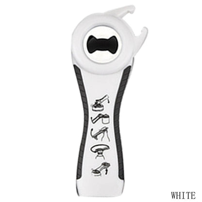 5 in 1 Creative Multifunction Stainless Steel Can Opener Beer Bottle Opener Kitchen DealSniper.net White