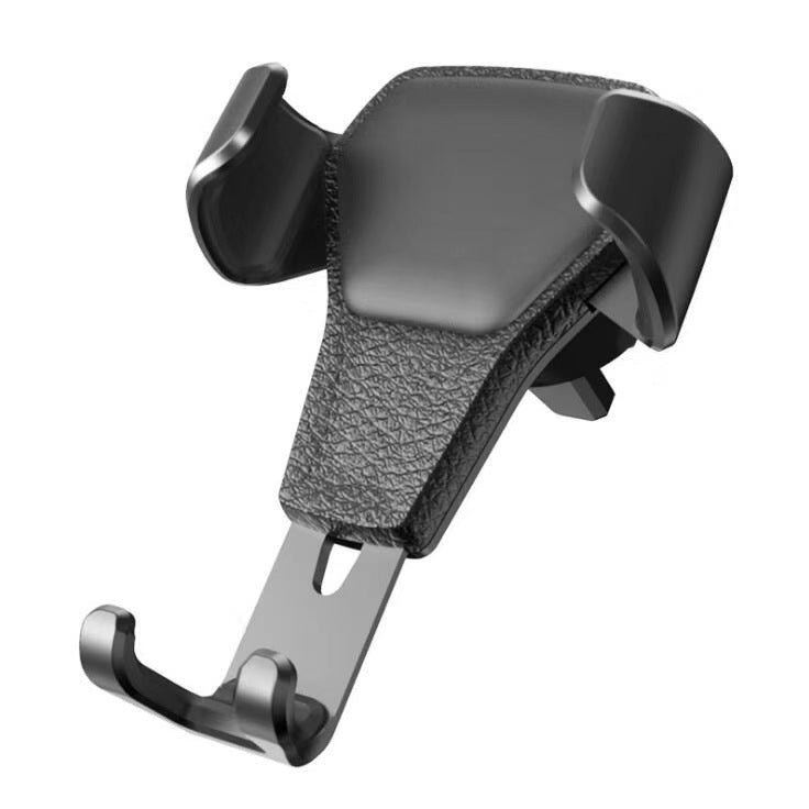Leather grain gravity mobile phone car holder Phones DealSniper.net Black