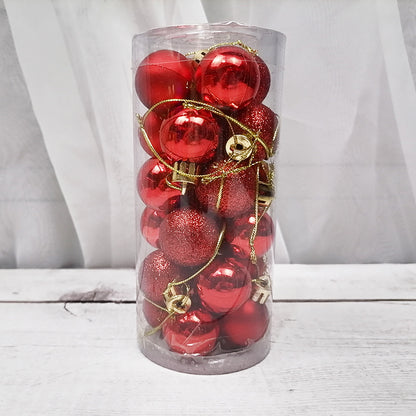 Christmas Decoration Shiny Matte Christmas Ball Holidays DealSniper.net Red