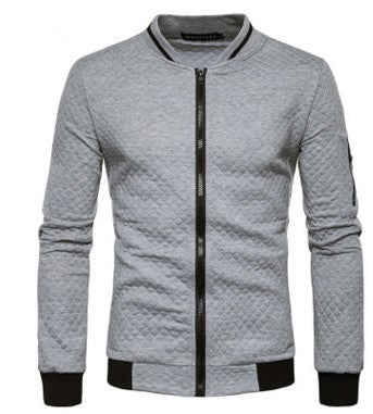 Stand Neck Men Jacket Men dealsniper-net Light Gray L