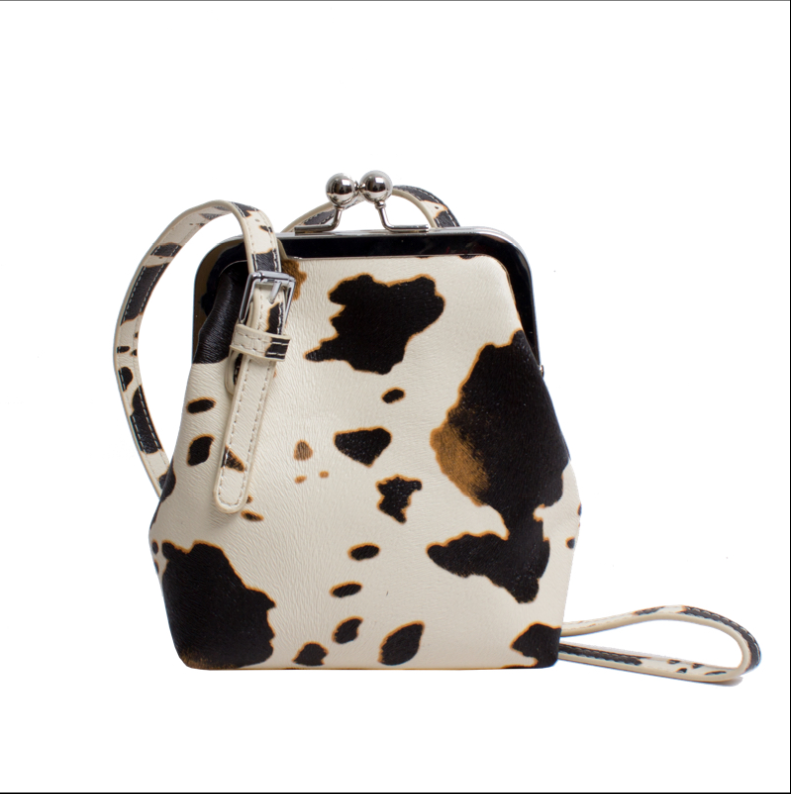 Cute Cow Clip Portable Messenger Female Bag Women dealsniper-net Milky