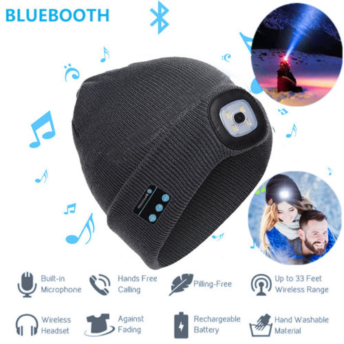 Bluetooth LED Hat Wireless Smart Headset Headphone Gadgets dealsniper-net