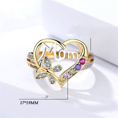 Mother's Day Gift Hollow Heart English Letter Love Mom Jewelry dealsniper-net