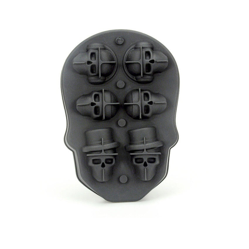 Creative 3D Mold Skull Silicone Ice Box Kitchen dealsniper-net Black