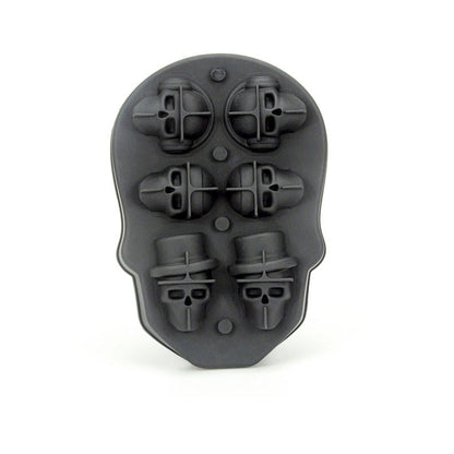 Creative 3D Mold Skull Silicone Ice Box Kitchen dealsniper-net Black