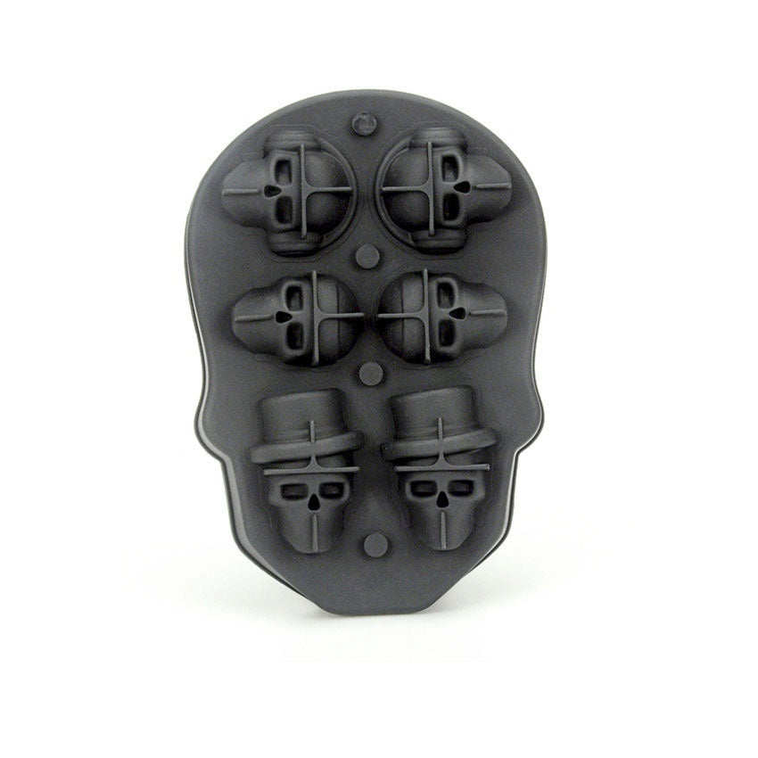 Creative 3D Mold Skull Silicone Ice Box Kitchen DealSniper.net Black
