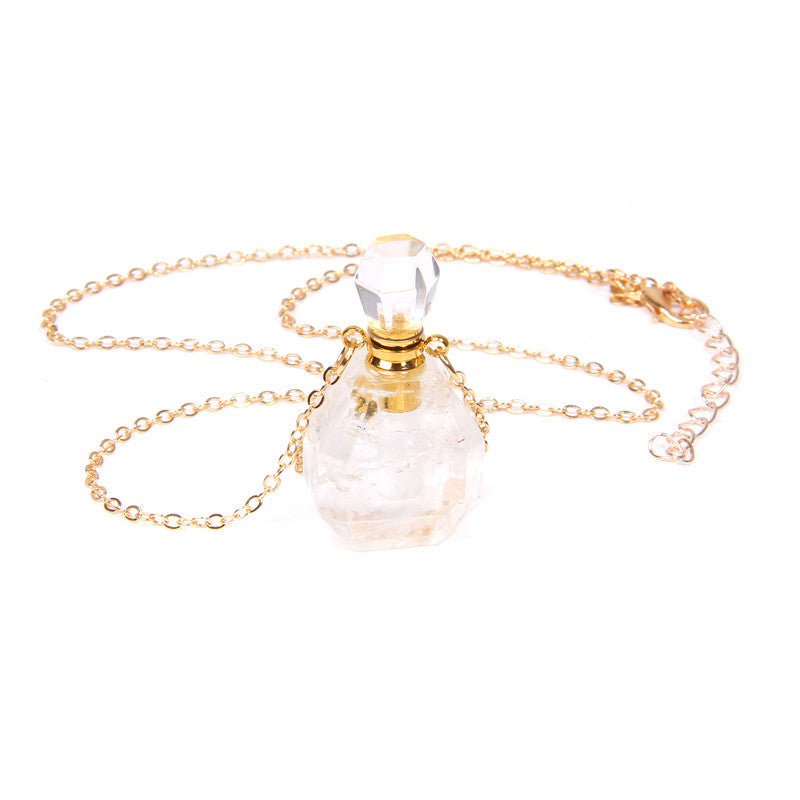 Perfume bottle crystal pendant necklace Deals dealsniper-net FI0642