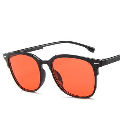Temperament Simple Retro Couple Square Wild Glasses Men DealSniper.net Red film 18007