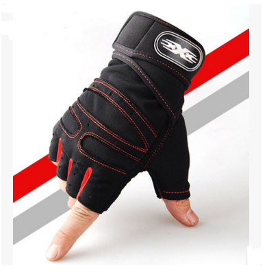 Cycling Gloves Half Finger Breathable Elastic Outdoor Bike Bicycle Riding Fitness Glove Accessories Men DealSniper.net Red L