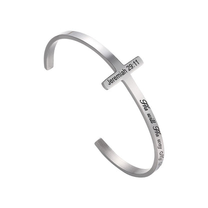 Special titanium steel bracelet with lettering Jewelry dealsniper-net Silver B912