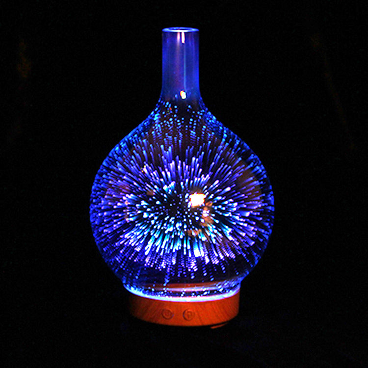 3D Glass Aroma Diffuser Colorful Lamp Humidifier Night Light Home Decor dealsniper-net