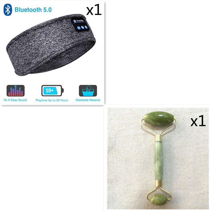 Wireless Bluetooth Sleeping Headphones Headband Thin Soft Elastic Comfortable Music Ear Phones Eye Mask For Side Sleeper Sports Sports DealSniper.net Grey set1