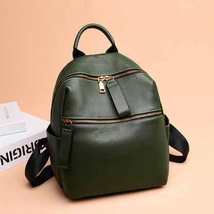 Leather Backpack Women All-Match Fashion Top Layer Leather Small Backpack Women dealsniper-net