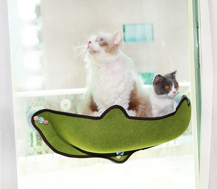 Window sill cat hammock Pets dealsniper-net Green