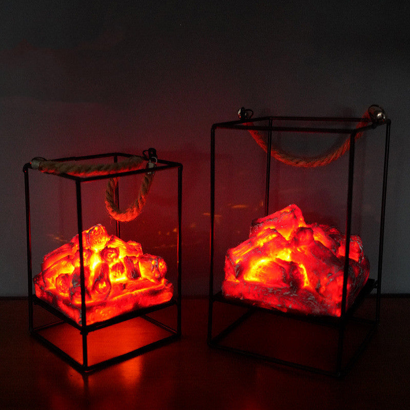 LED Flame Light Home Simulated Charcoal Fireplace Lamp Home Decor Gym From House