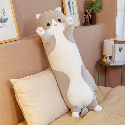 Cute pillow long pillow plush toy Kids dealsniper-net Little grey cat 120cm