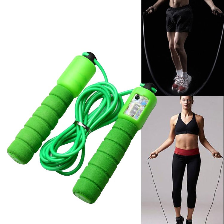 Skipping Rope With Counter Adjustable Length Counter Wear-resistant Sports Gym From House Green