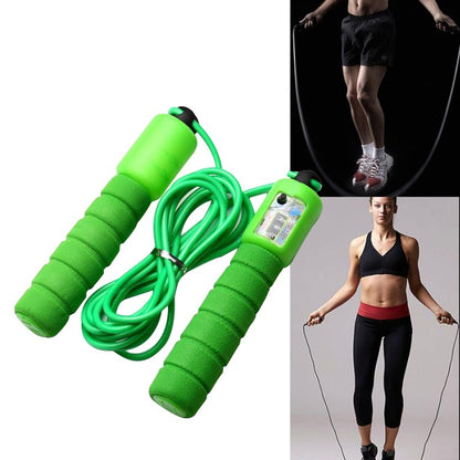 Skipping Rope With Counter Adjustable Length Counter Wear-resistant Sports Gym From House Green