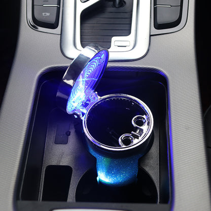 Car Ashtray With LED Light RGB Ambient Light Cigarette Cigar Ash Tray Vehicle dealsniper-net