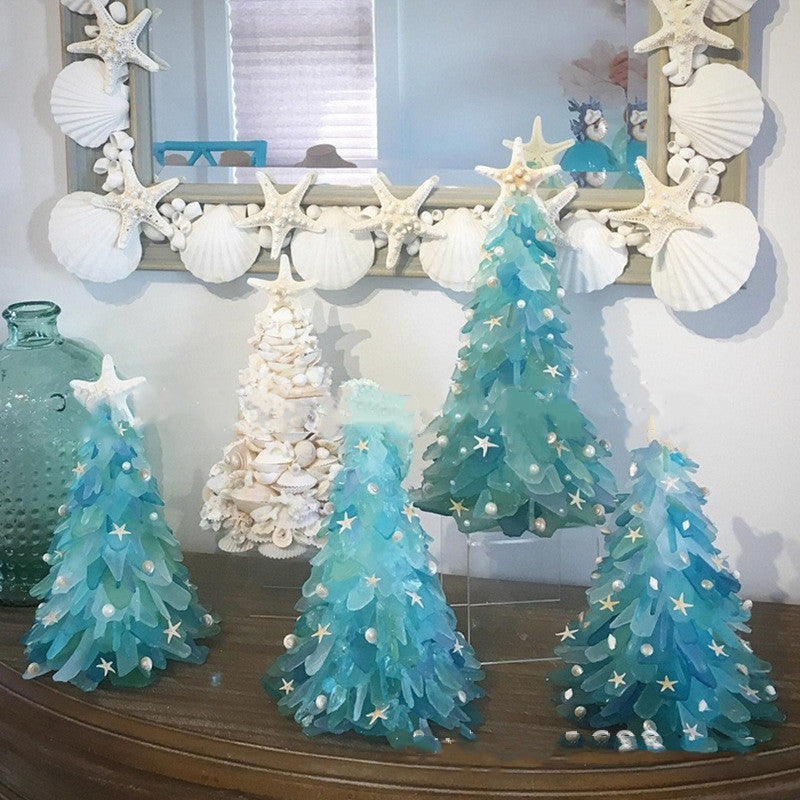 DIY Christmas Decoration Blue Christmas Tree Glass Creative Unique Decoration Holidays dealsniper-net