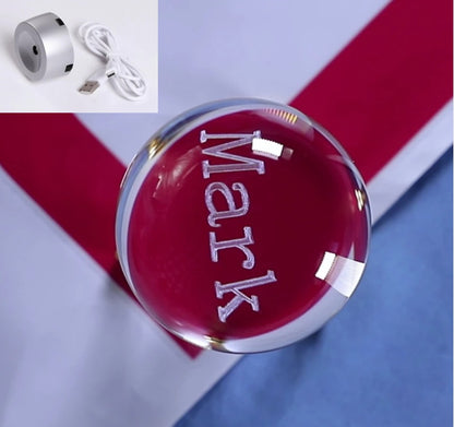 Crystal Ball personalized customization Home Decor DealSniper.net 60mm LED base