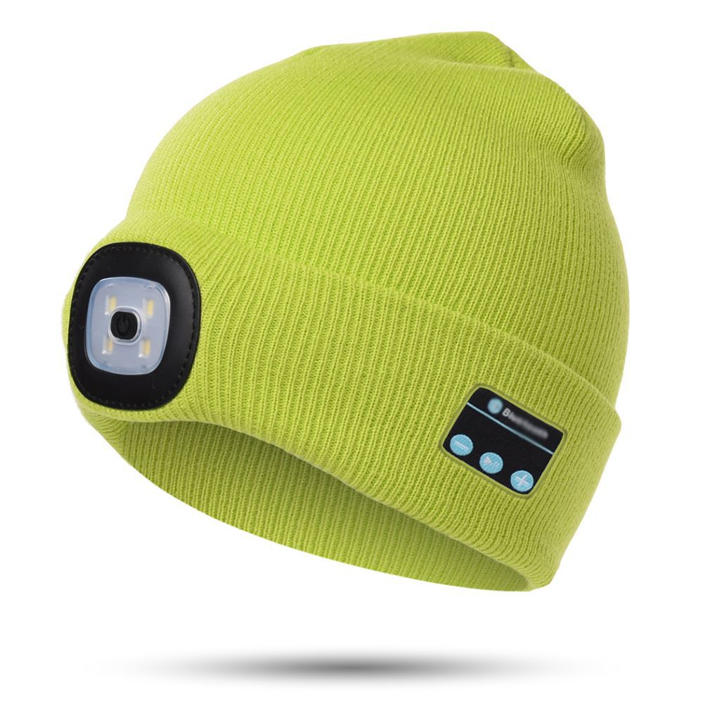 Bluetooth LED Hat Wireless Smart Headset Headphone Gadgets dealsniper-net Fluorescent yellow