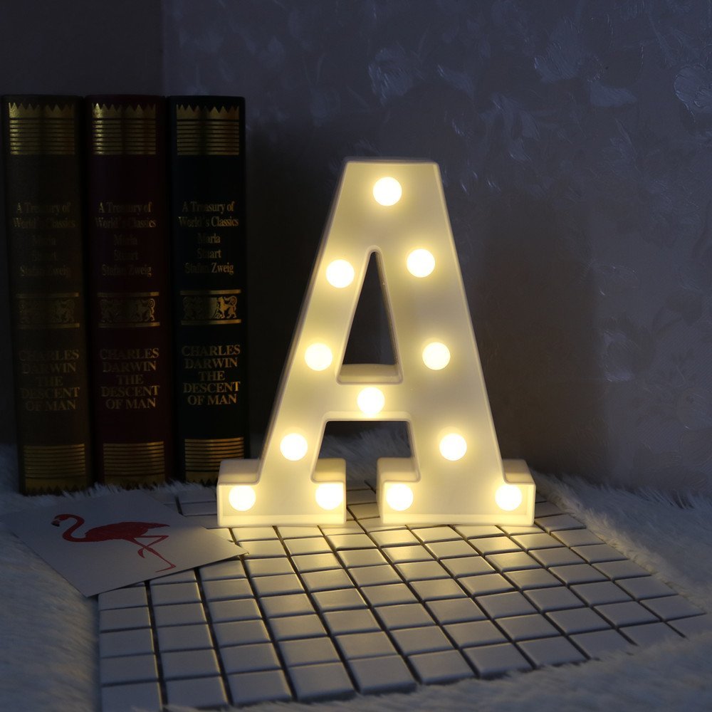 26 Letters White LED Night Light Marquee Sign Alphabet Lamp Home dealsniper-net A